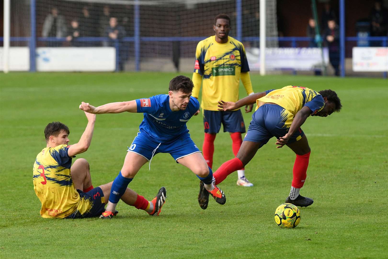 Luke Brown assisted both of Bury Town’s goals against Witham Town. Picture: Mecha Morton