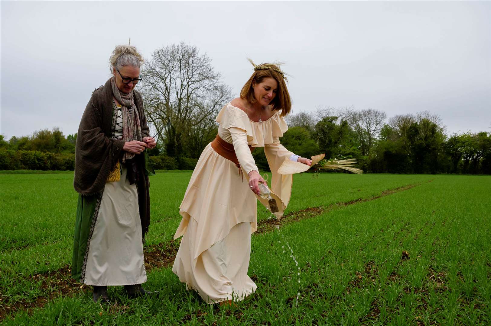 Hilary Halls and the Barley Queen Jenny Mead. Picture: Mark Bullimore