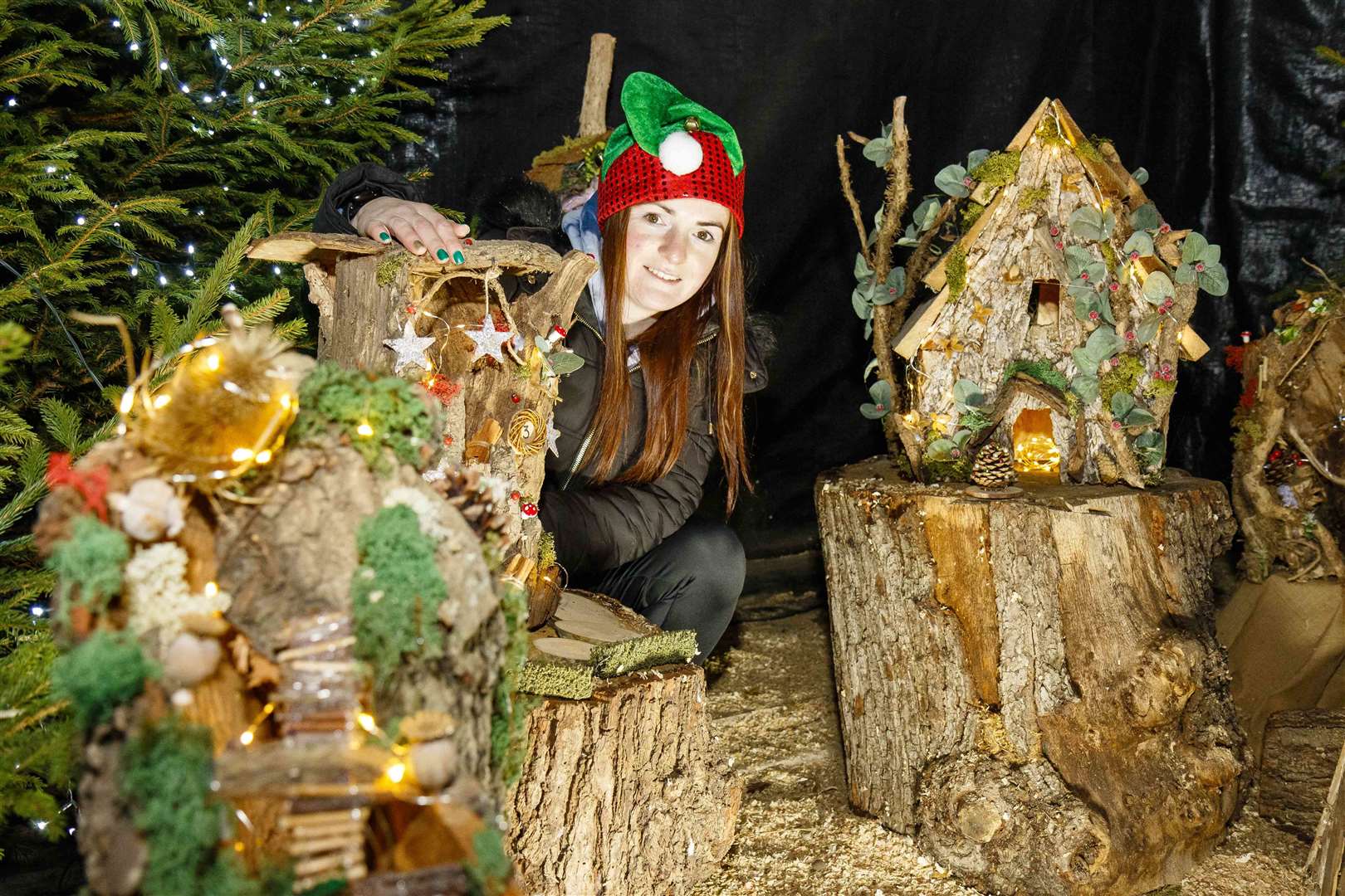 The elf village is open for families to come and explore.