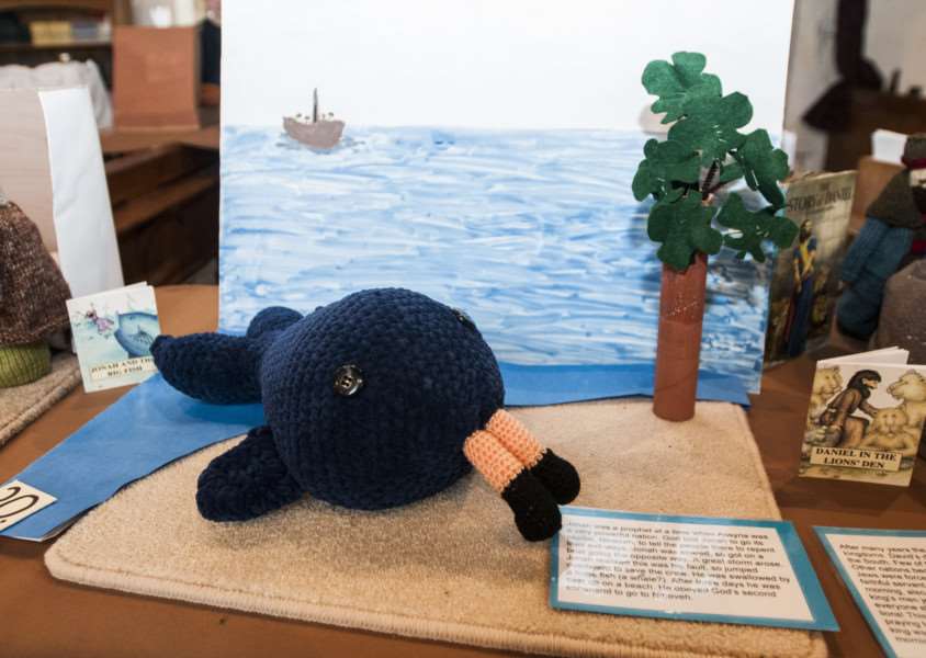 Jenny Vere and others have created over 50 bible scenes out of knitted figures and props to be displayed in St Nicholas Church, North Lopham.