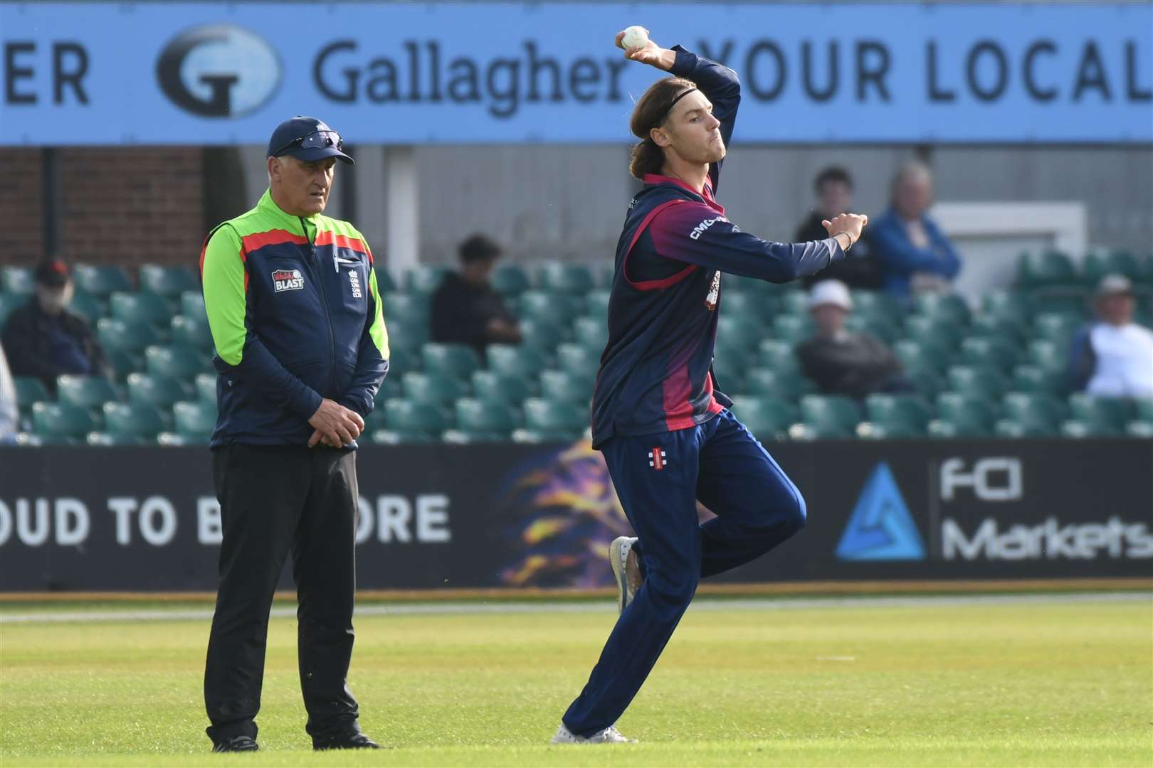 Freddie Heldreich playing for Northamptonshire Steelbacks against Leicestershire Foxes in June 2021. Picture Kyle Andrews
