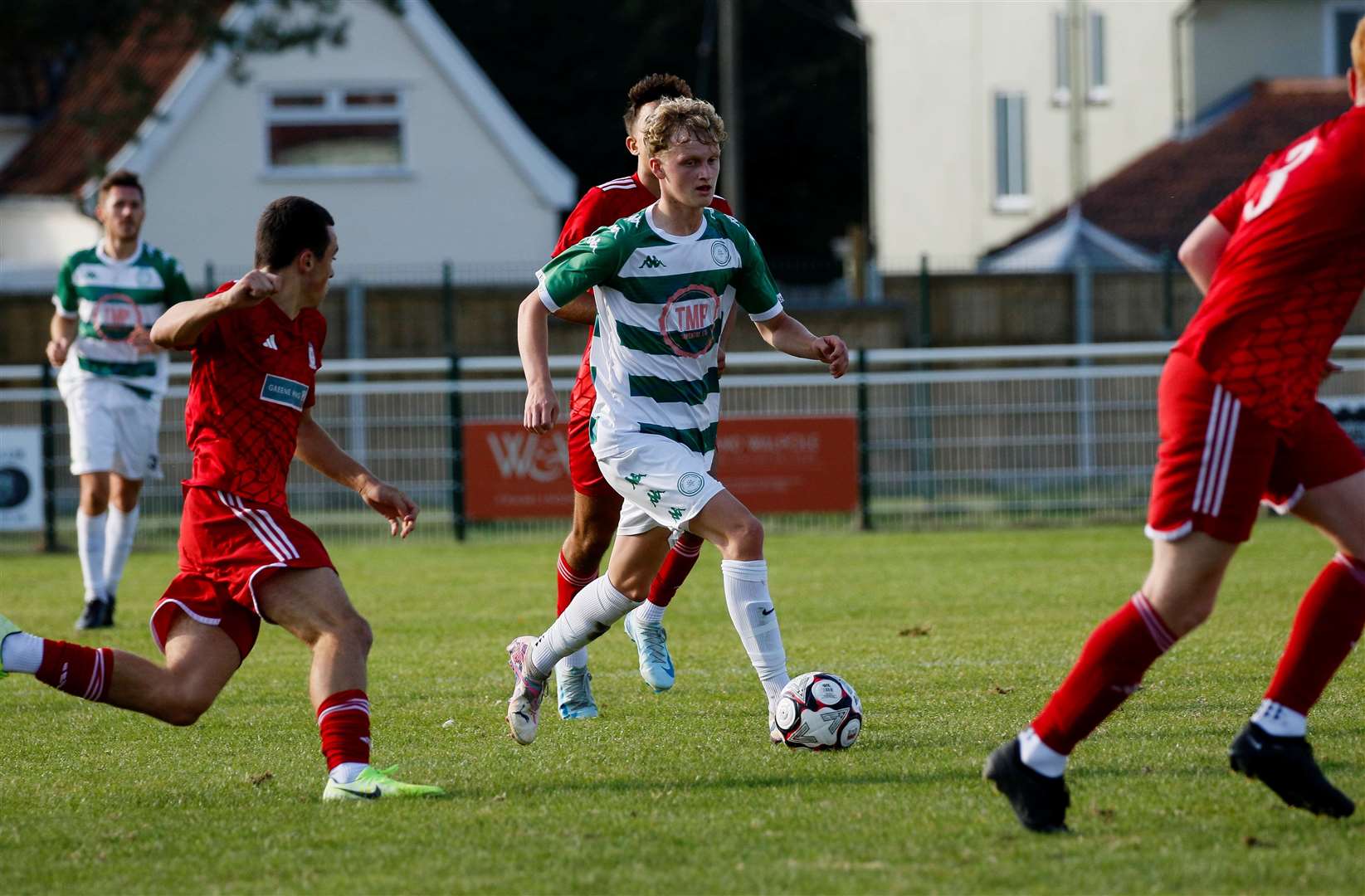 Ethan Whittingstall builds an attack for Framlingham. Picture: Mark Bullimore