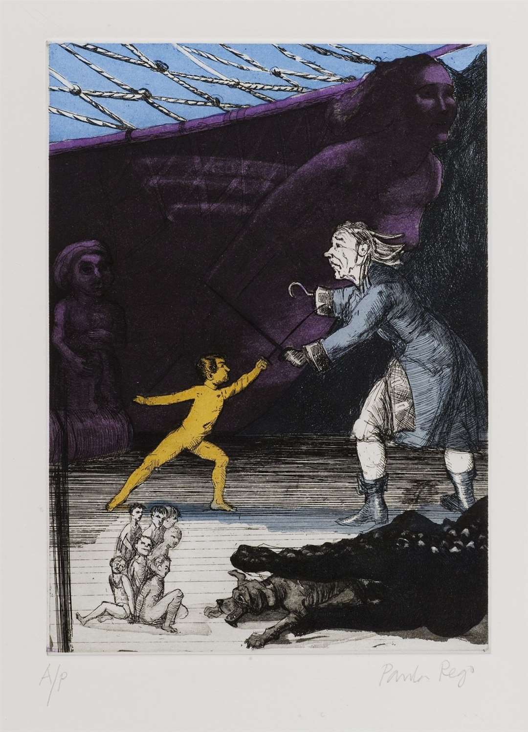 Hook and Peter, etching from 1992. Picture: Estate of Paula Rego and Cristea Roberts Gallery, London.