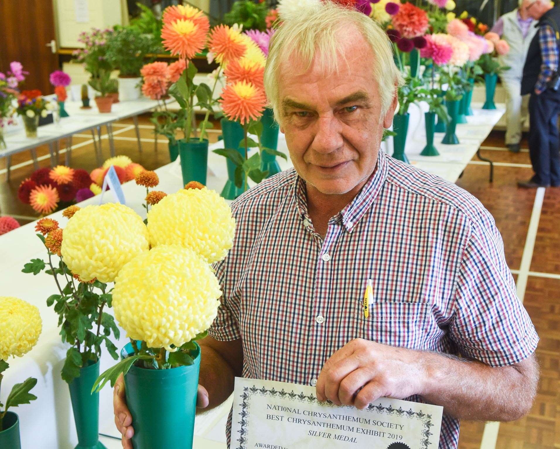 Graham Lanchester impressed judges with his chrysanthemums.