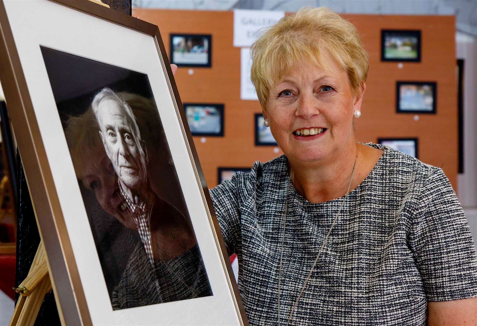 Lisa North with the portrait she took of her father. Pictures: Mark Bullimore