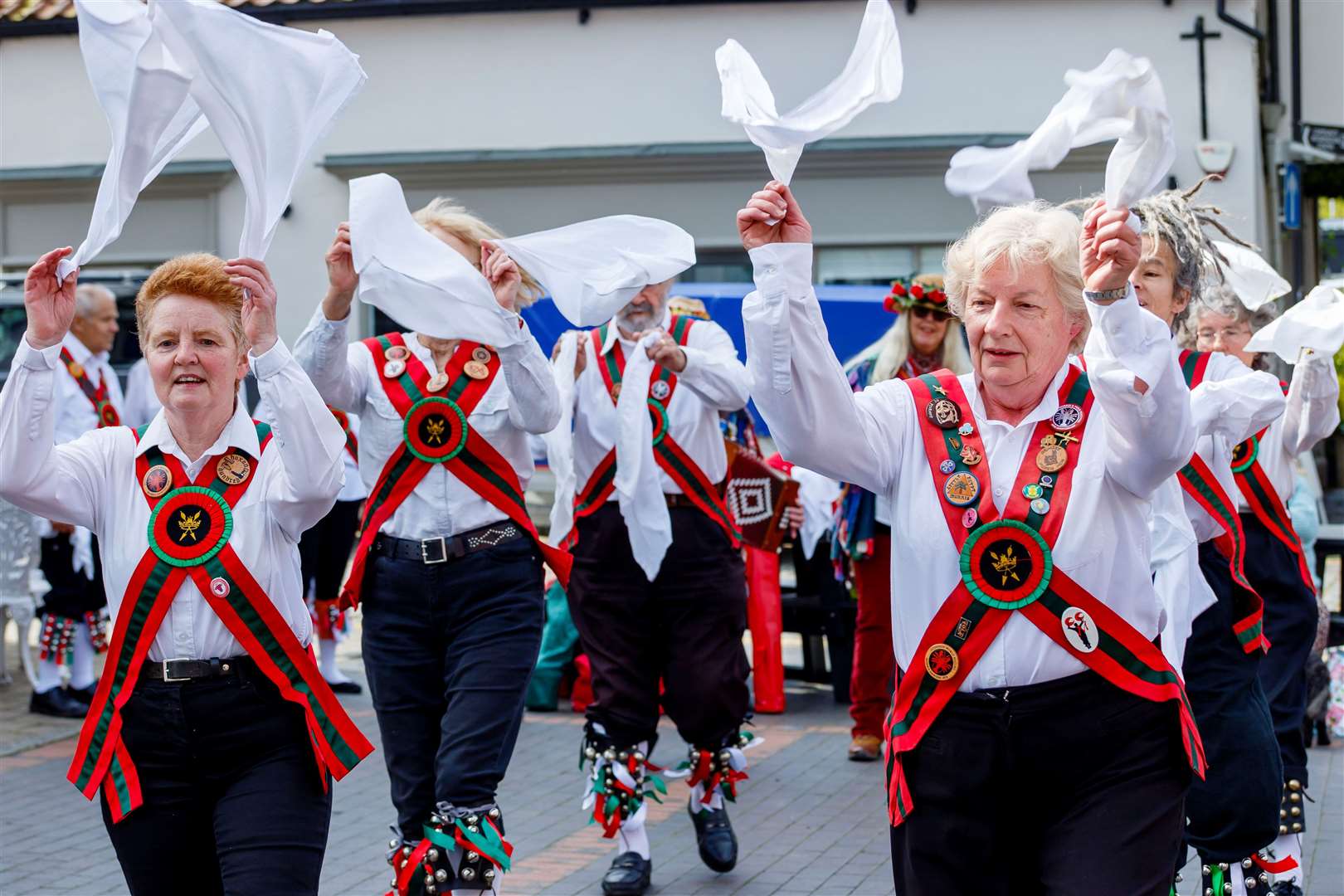 Members of the Hoxon Hundred at Harleston Market Place. Picture: Mark Bullimore