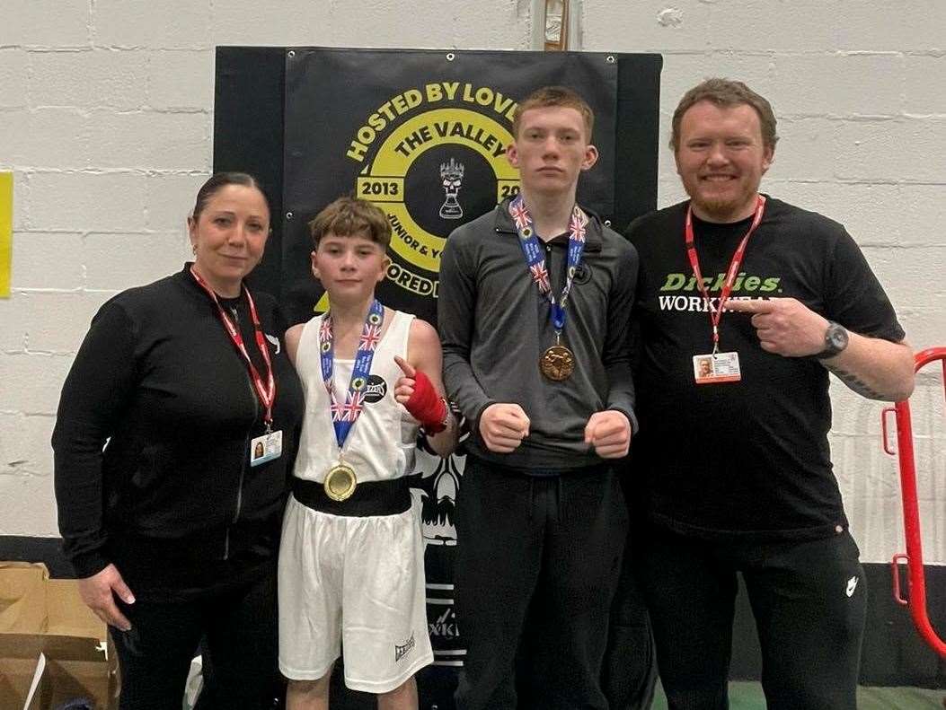 Kerry Norfolk (left) next to her son Harry Norfolk. Picture: Thrive Boxing Team