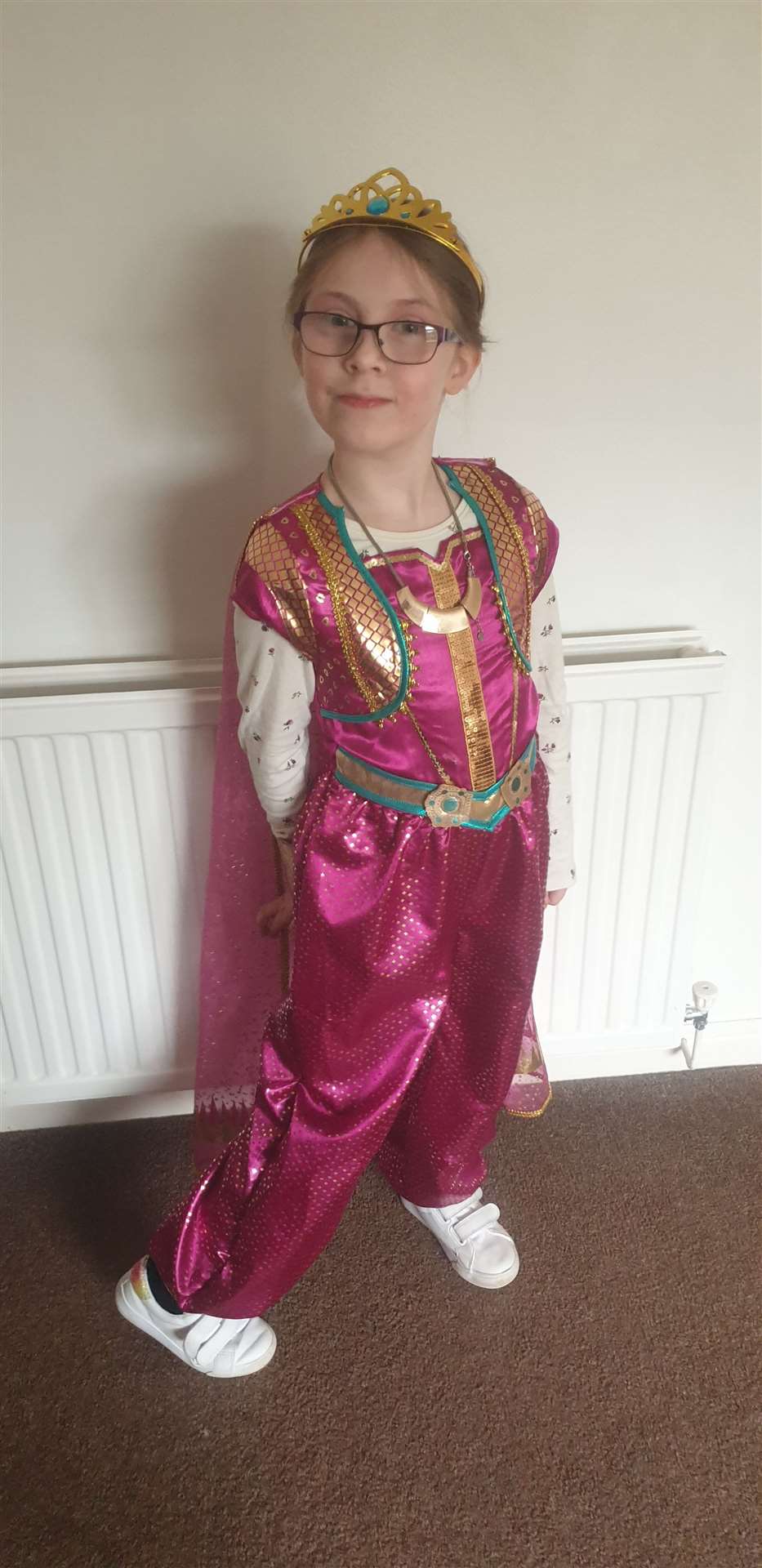 Seven-year-old Olivia Deadman, from Diss, dressed as Jasmine from Aladdin.