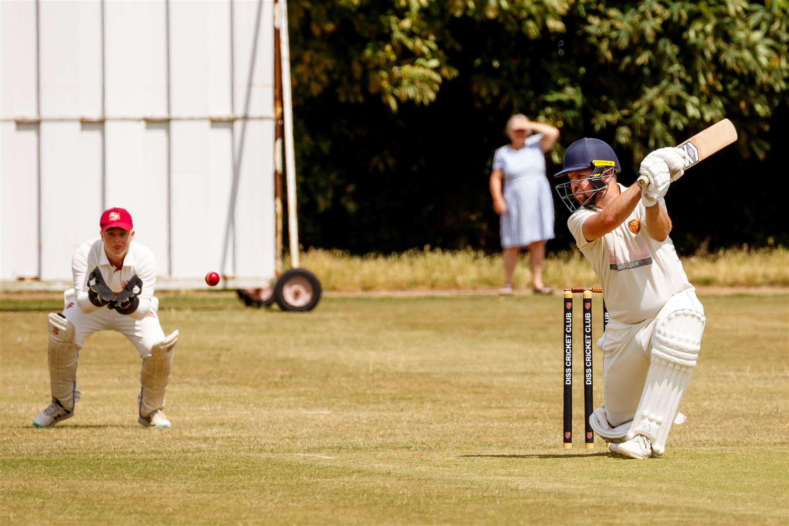 Match action from Diss’ win over Downham Stow II last weekend. Picture: Mark Bullimore