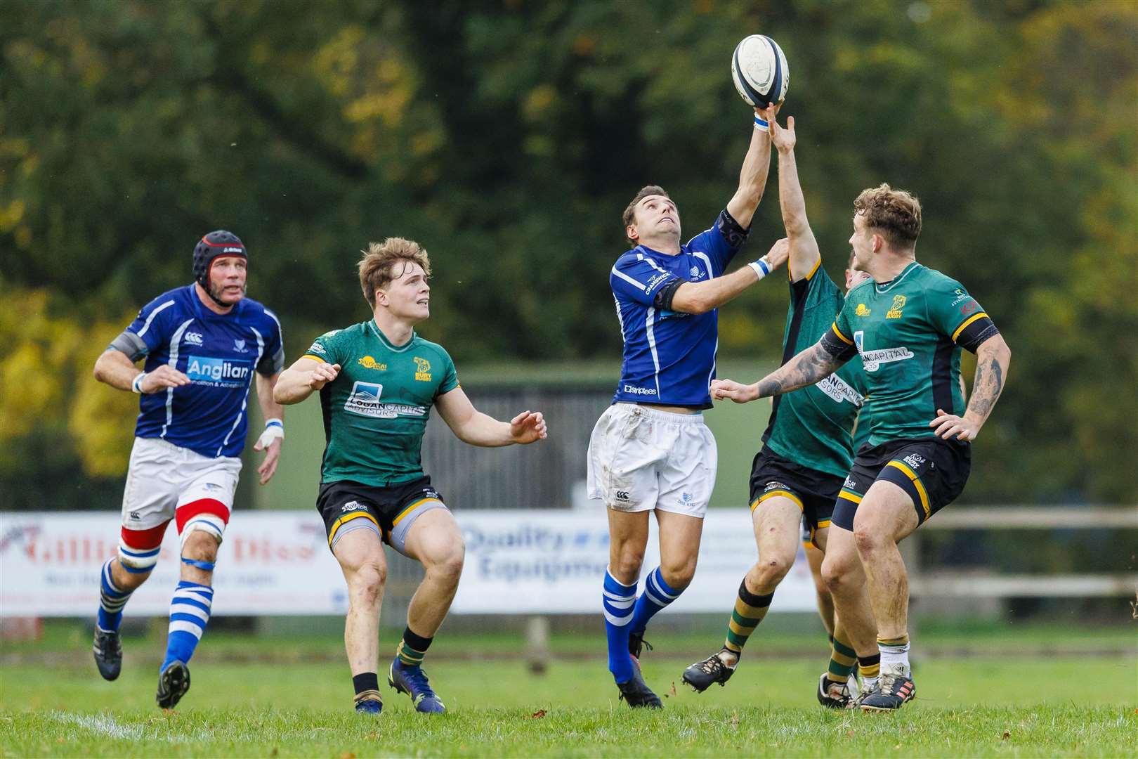 Diss captain Frazer Baron in possession during the recent defeat to Bury St Edmunds II Picture: Mark Bullimore