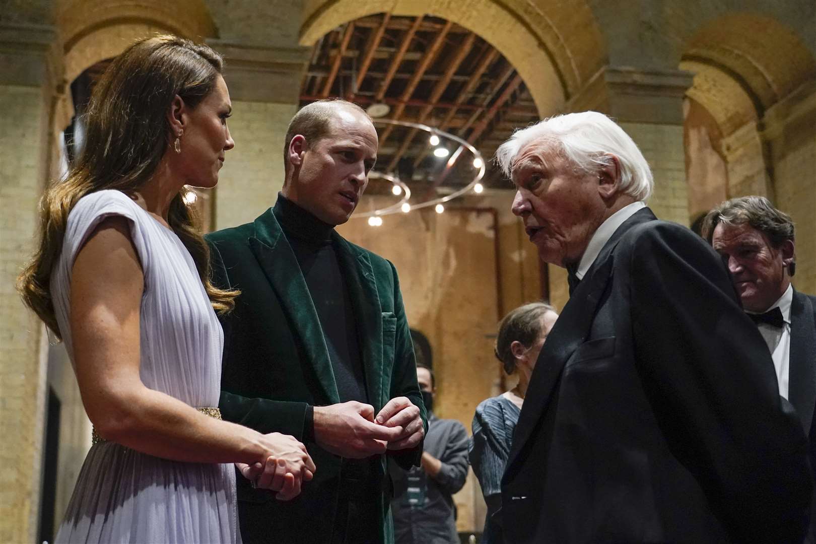 William and Kate meeting Sir David Attenborough in 2021 (PA)