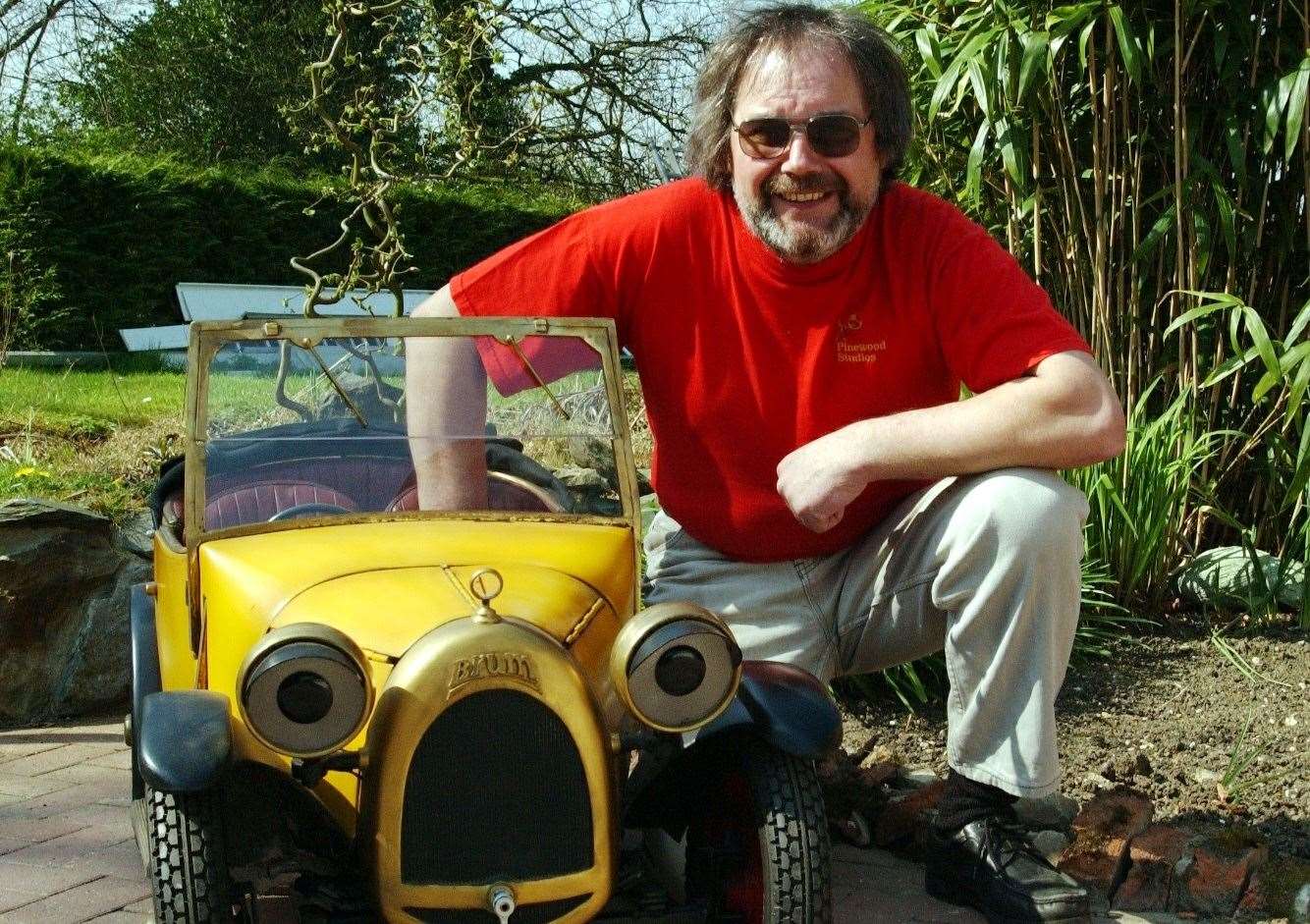 Rex Garrod with his Brum car.