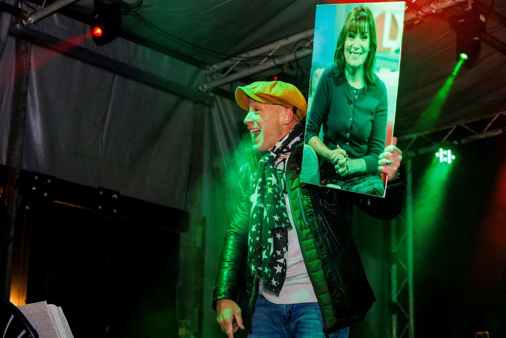 Diss, Norfolk, 02/12/2023Christmas lights switch on in Diss pictured is Ben Langley performing on the stage. Picture: Mark Bullimore Photography 2023