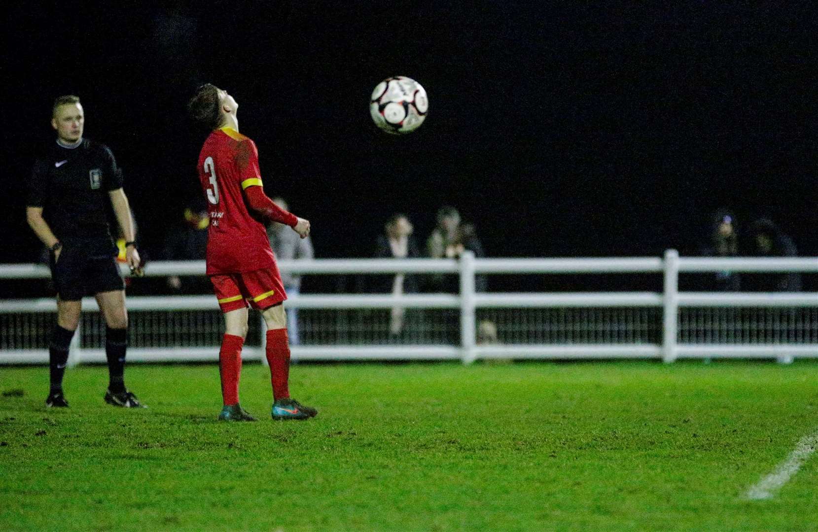 Ollie Mckenzie Vince saw his penalty become one of three saved in the shootout for Ian Hubbard’s side (inset bottom), which led to Whitstable Town celebrating (inset top) their place in the last 16 of the Isuzu FA Vase Pictures: Mark Bullimore