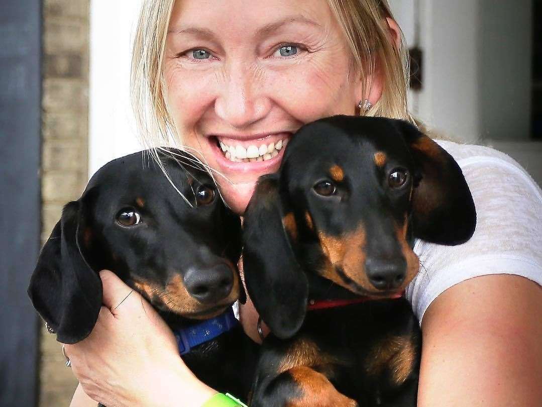 Susie Medland with Rambo, left, and Rose, who were involved in the accident in Fressingfield. Picture: Contributed