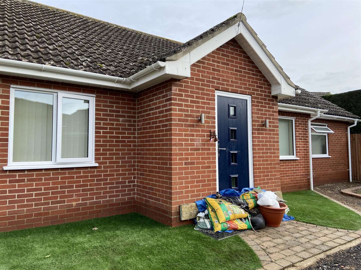 Sandbags placed outside a home after Attleborough floods in October. Picture: Owen Sennitt