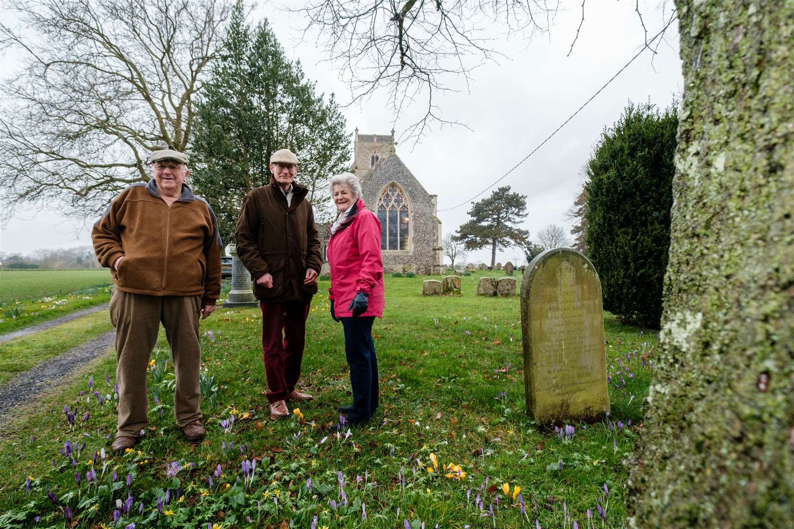 Gerry Smith (left) with church wardens Richard Chatham and Mandy Martin. Picture: Nick Strugnell