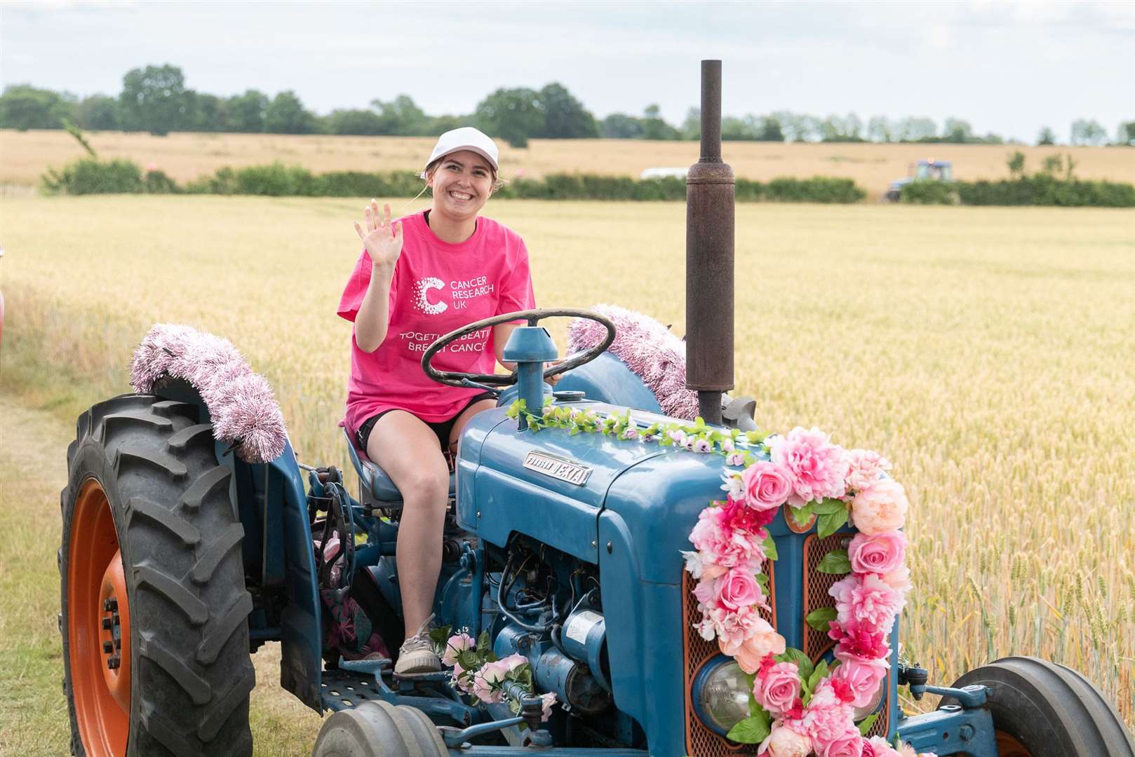 Ebony Ayton of her tractor