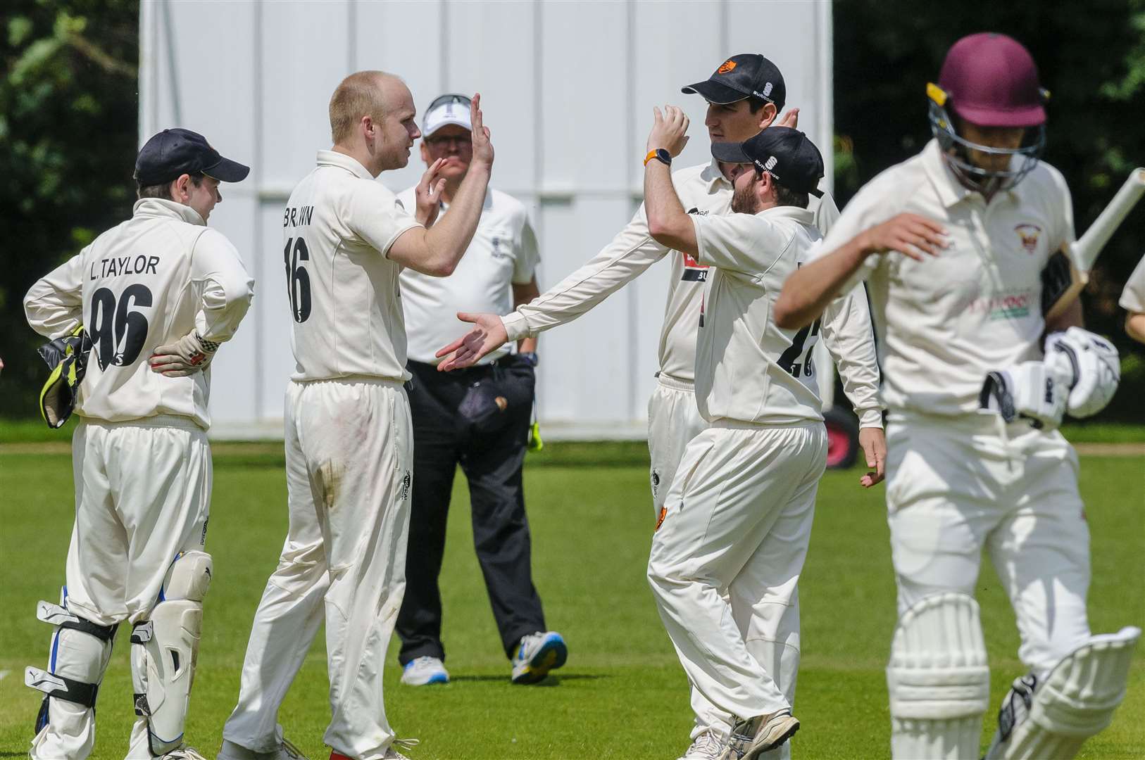 Diss (pictured celebrating a wicket earlier in the season) find themselves in the relegation zone after 10 matches