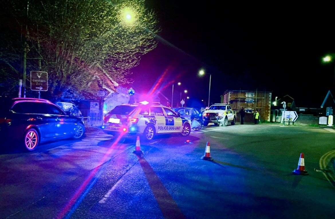 Pictures of the incident in Diss on Saturday night. Picture submitted