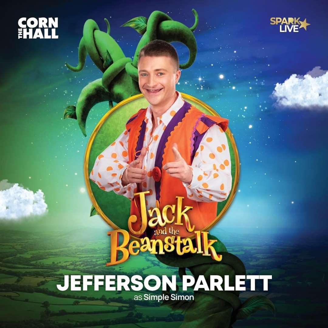 The official poster of Jefferson as Simple Simon in The Corn Hall show. Picture: SparkLive Pantomimes