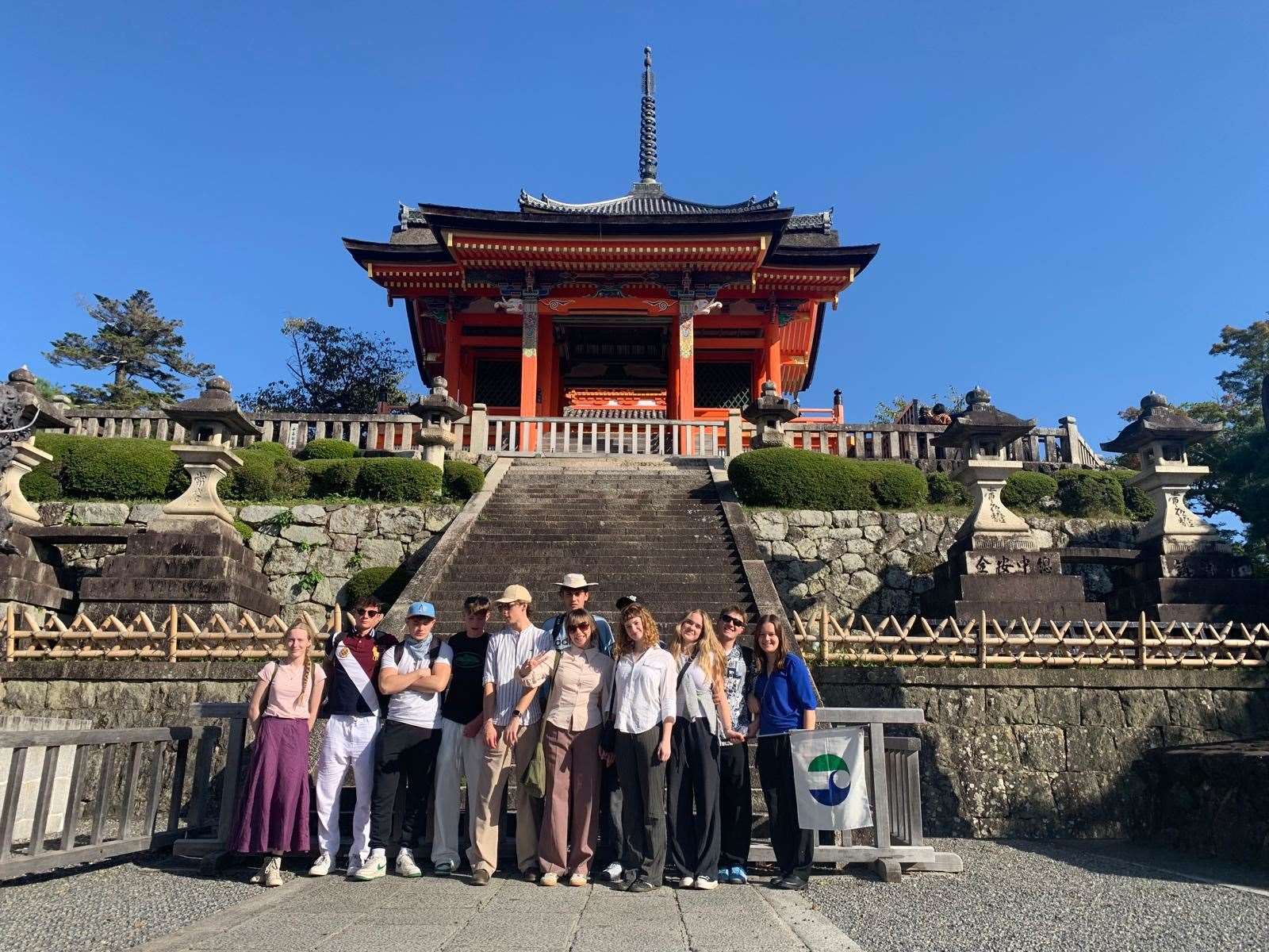 The students visiting a Japanese temple. Picture submitted