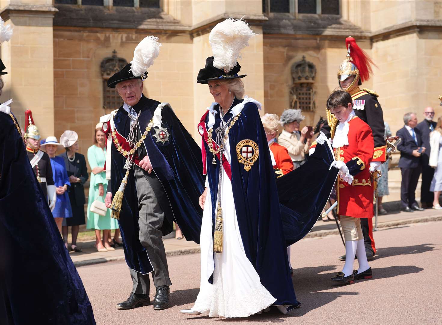 The King and Camilla joined the procession (Yui Mok/PA)