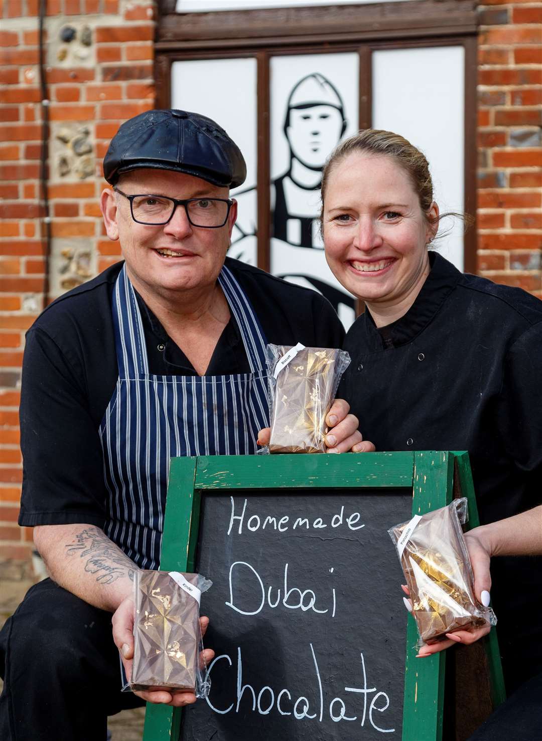 Husband and wife team Jonathan and Clare with some of their chocolate.