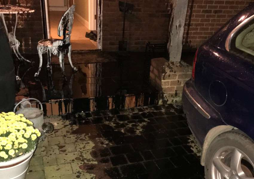 Oil was thrown at an East Harling property and car