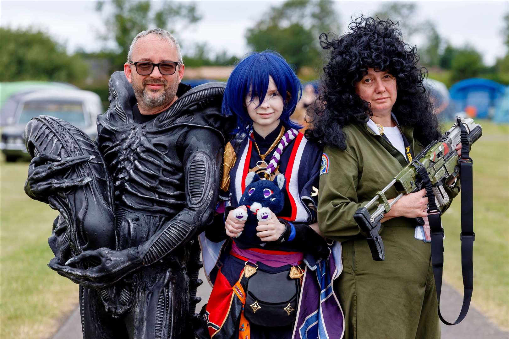 Michael, Rebecca and Cheryl Fayers drew plenty of attention. Pictures: Mark Bullimore