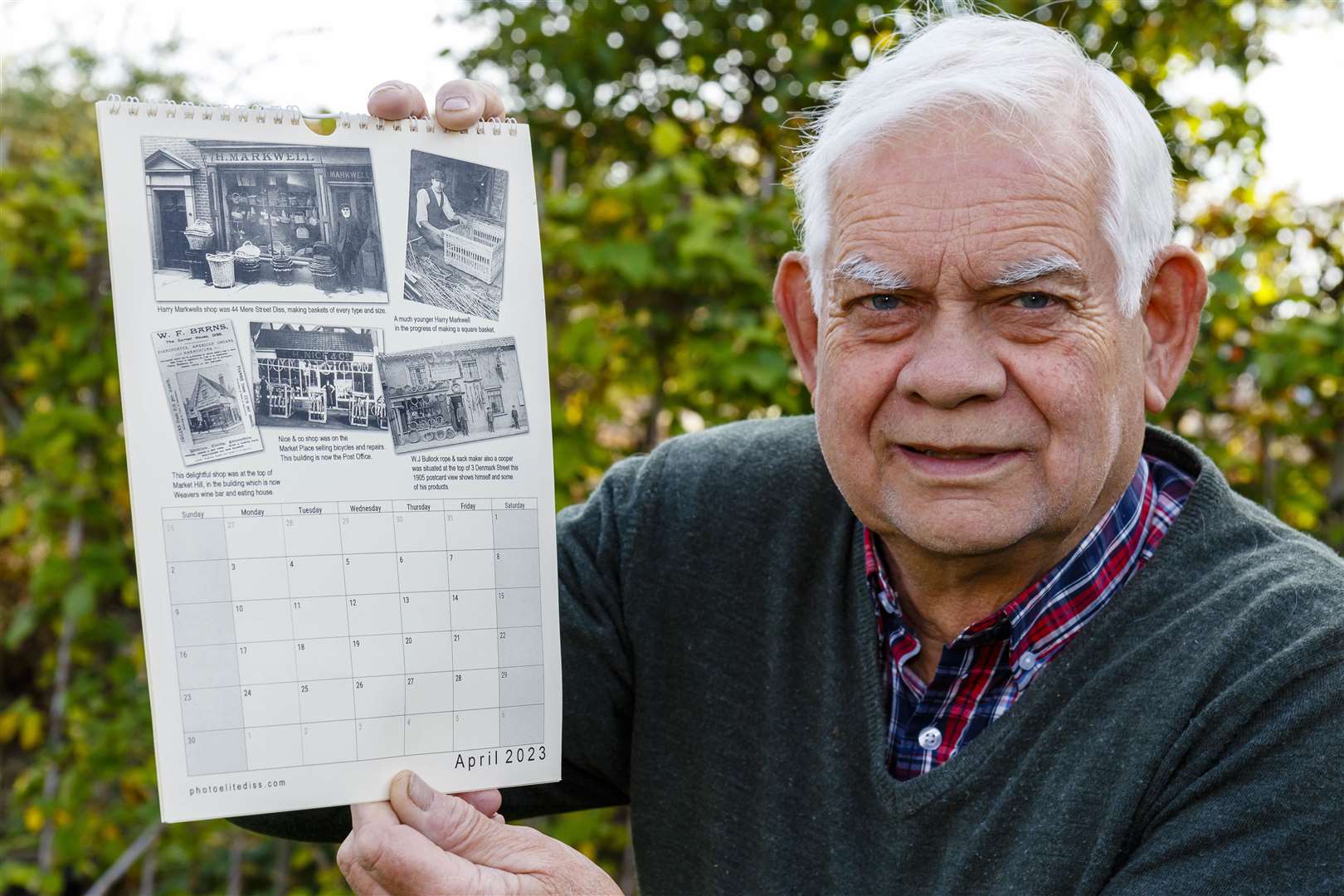 Dennis Cross with his fourth charity calendar. Picture: Mark Bullimore