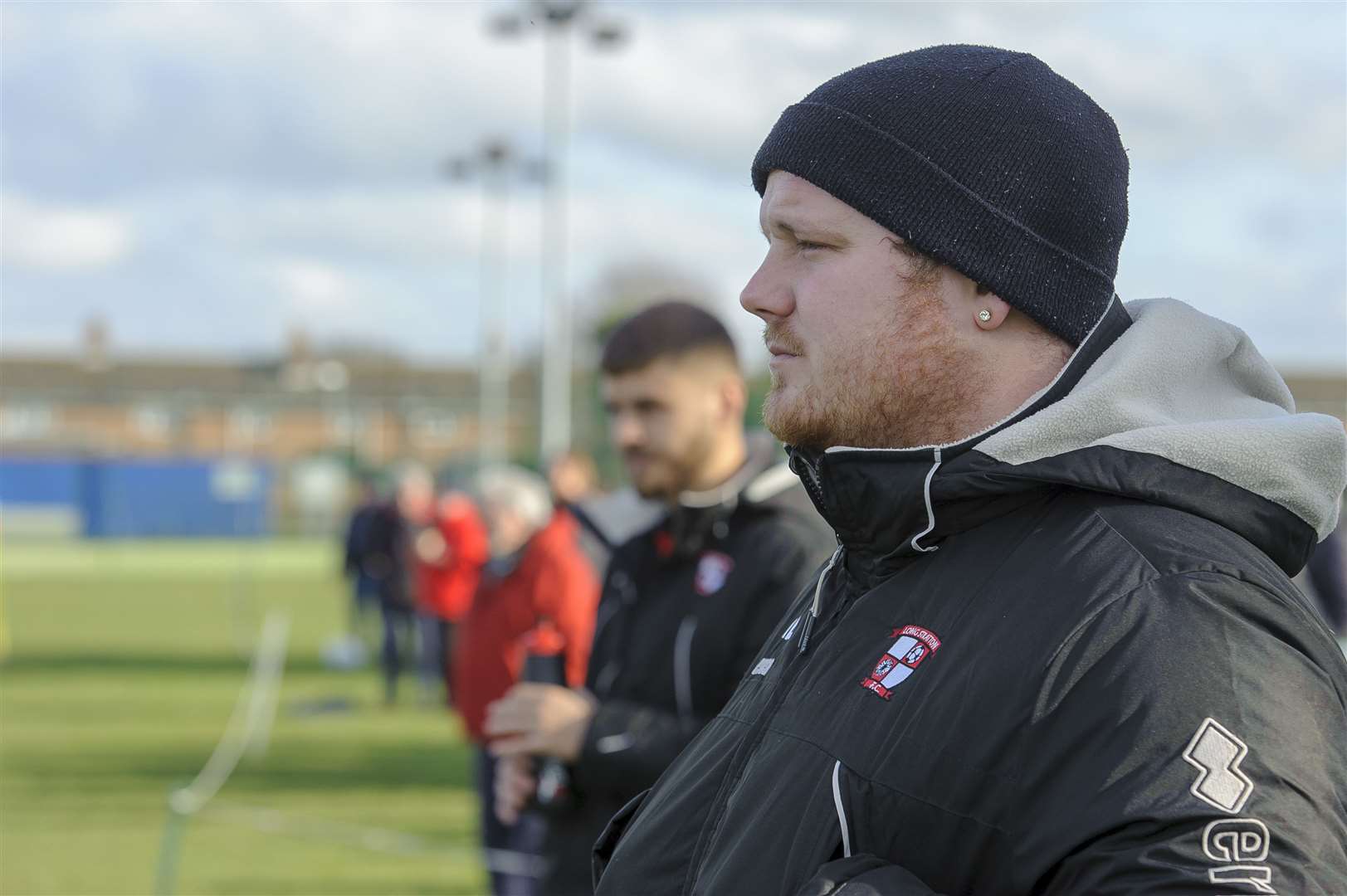 Football action from Long Stratton v Wymondham - Long Stratton Manager Adams Burroughs..Picture: Mark Bullimore Photography. (7629858)