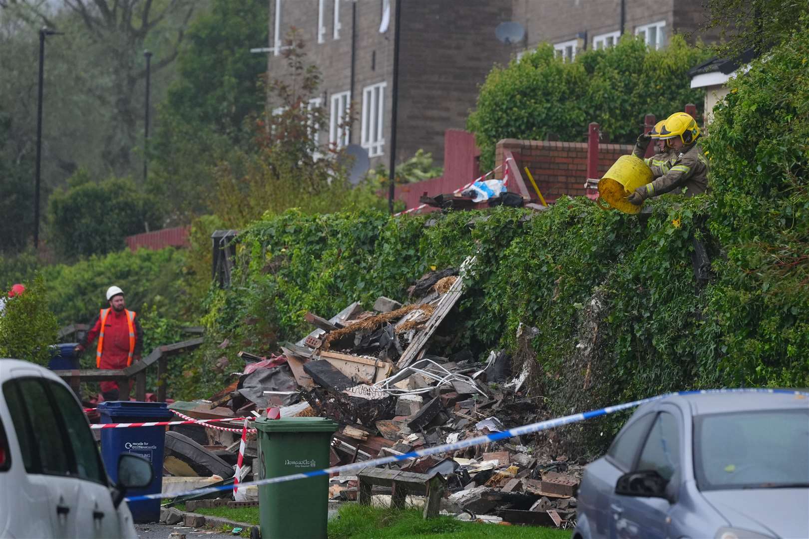 The scene after the blast in Violet Close (Owen Humphreys/PA)