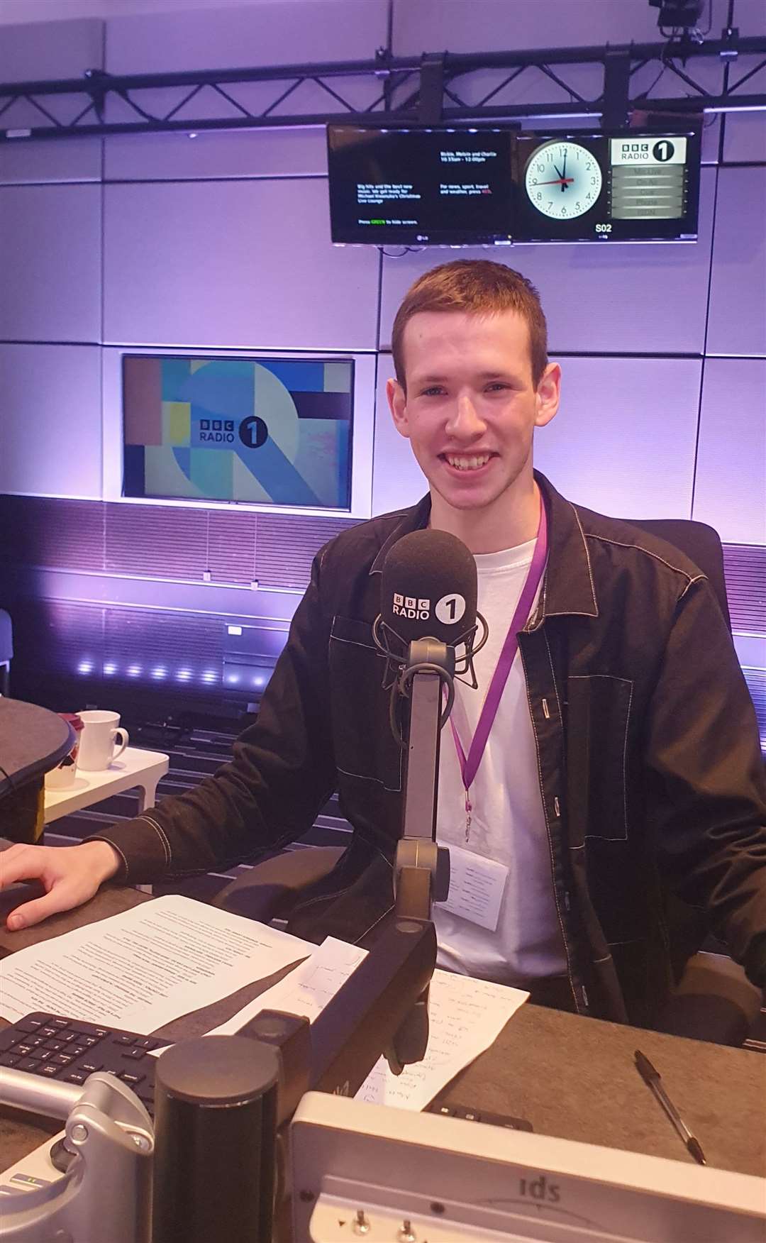 Matt at his Radio 1 desk. Picture submitted