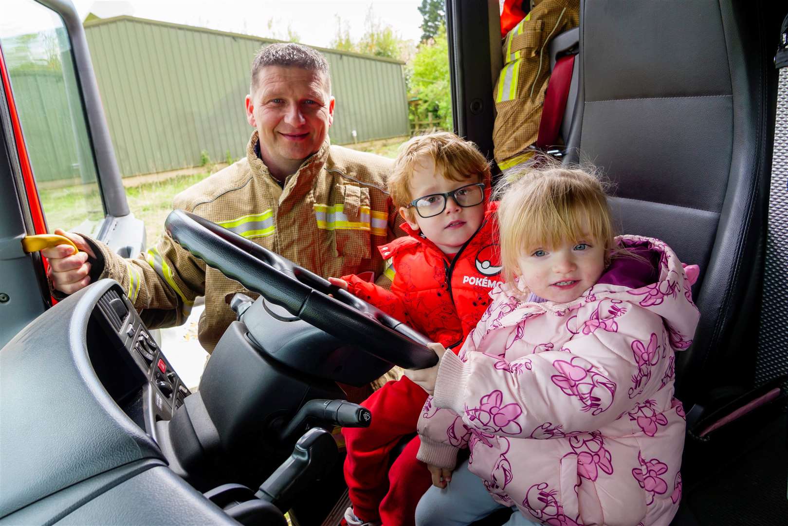 Banham, Norfolk, 20/04/2024TV’s Paw Patrol themed family fun day at Banham Zoo with fans getting the chance to meet Marshall. Pictured are DCM Chris Bray East Harling with Riley and Luna Ellis. Picture: Mark Bullimore Photography 2024