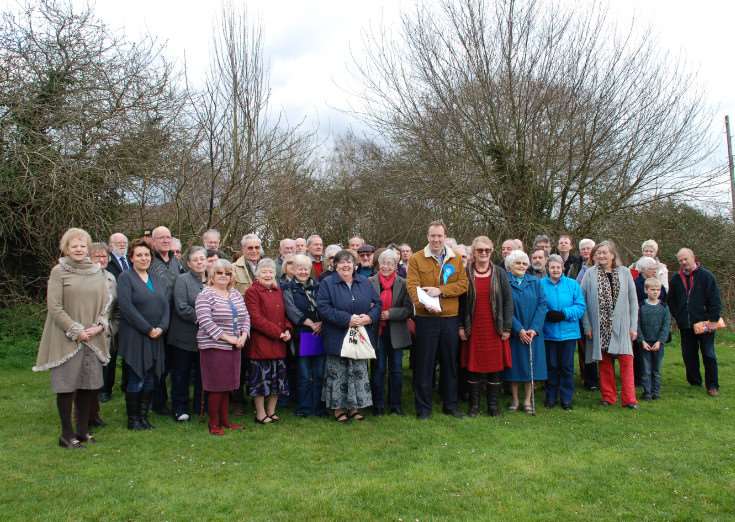 Nearly 50 people came to meet Matthew Hancock to hand over a petition of more than 1,300 signatures calling on the NHS Executive to keep a GP surgery in Hopton ANL-150704-153240001