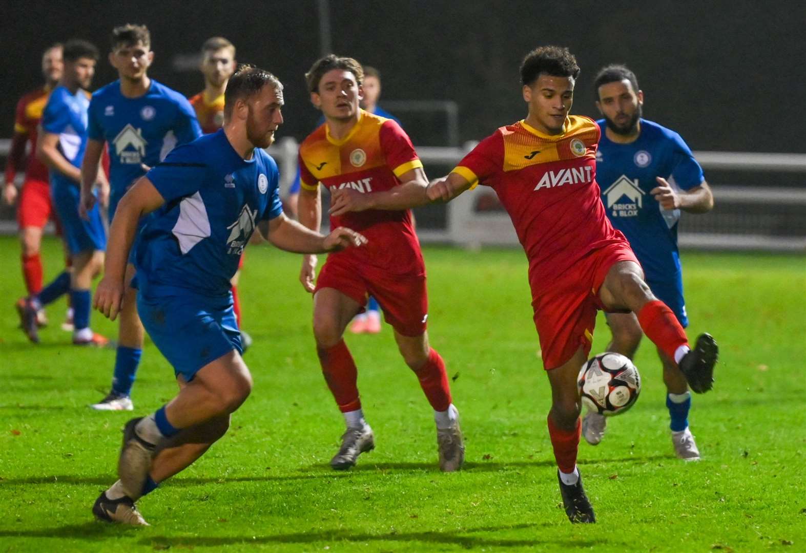 Ethan Garcia on the ball for Walsham-le-Willows on Saturday Picture: Mark Westley