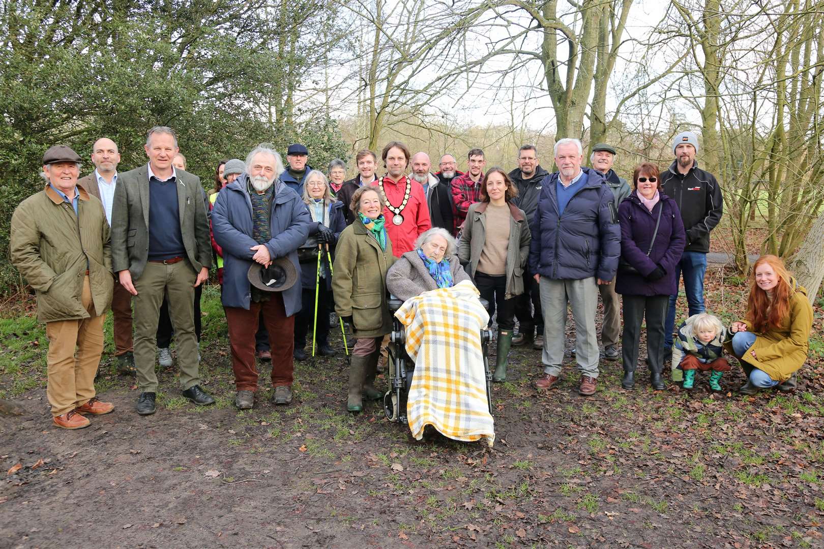 Councillors, estate staff and users marked the opening of the Thornham Walks path. Picture: Gary Donnison.