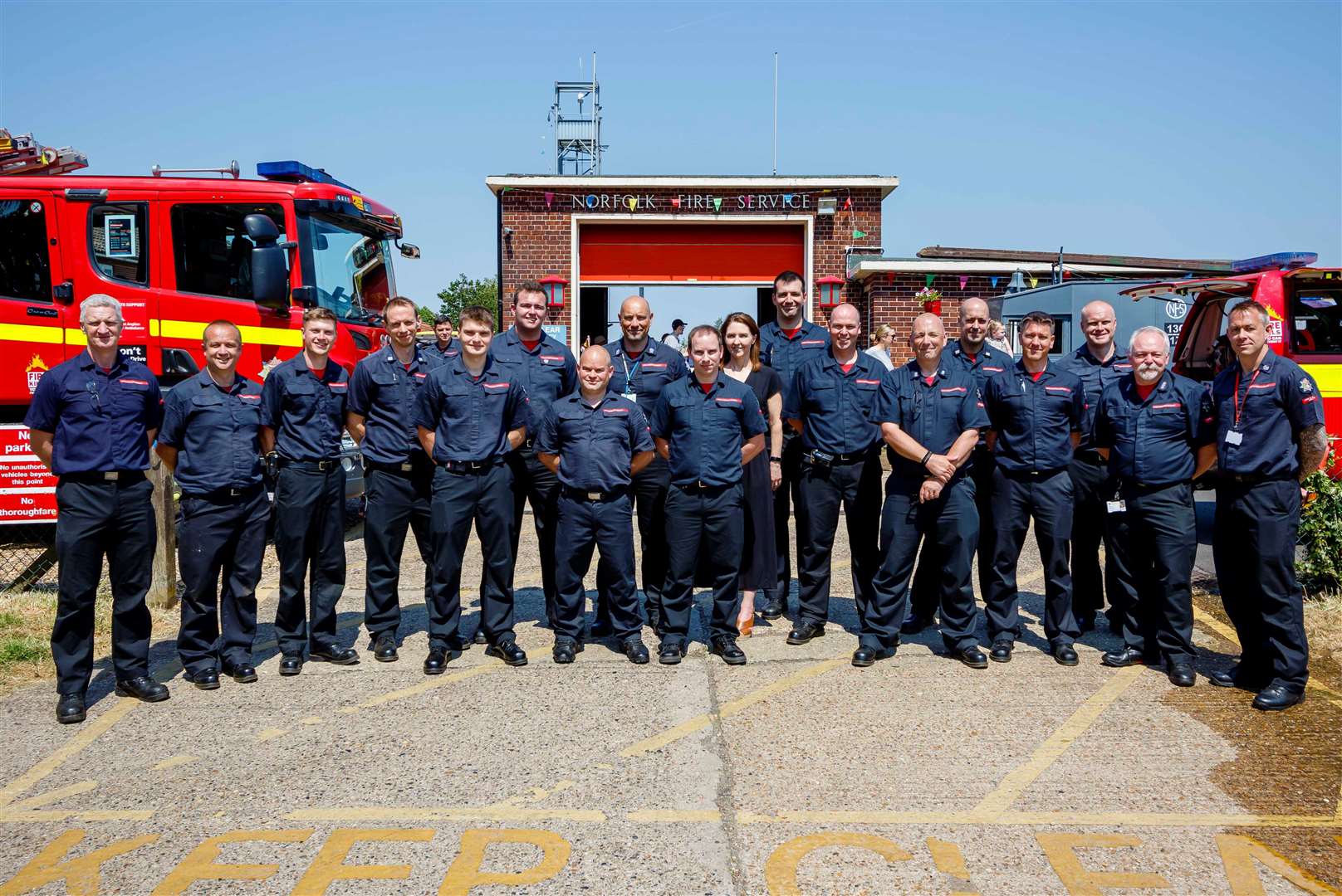 Some of the Norfolk Fire Service personnel who helped run the event. Picture: Mark Bullimore