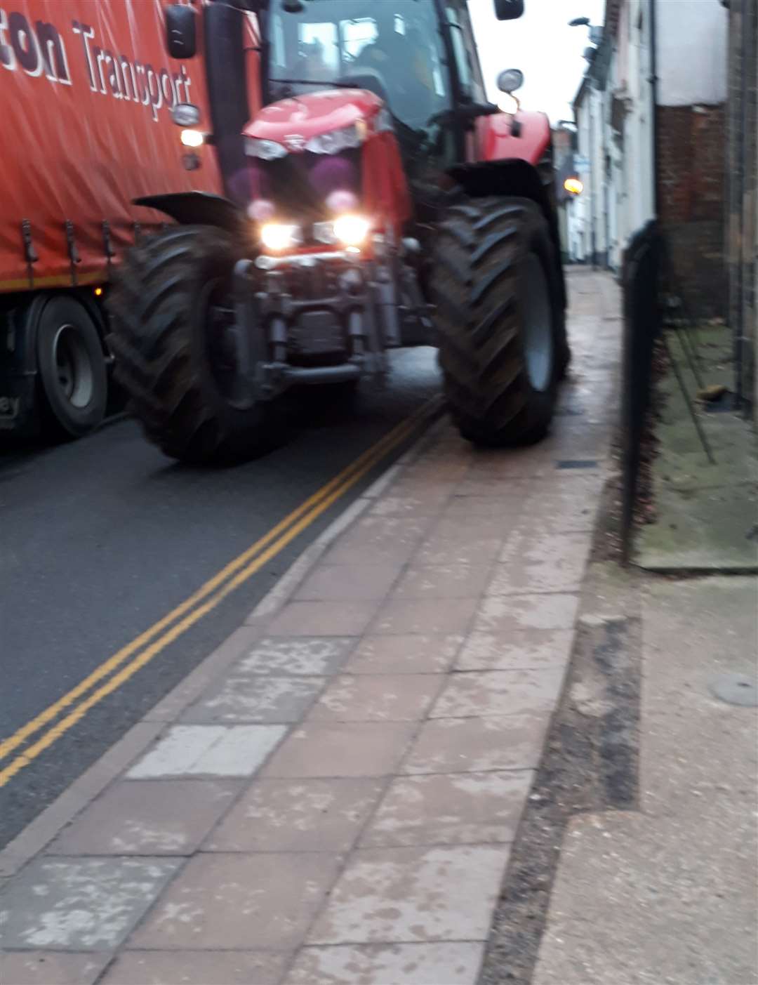 Vehicles mounting the curb on Denmark Street. Picture: Ray Bryant