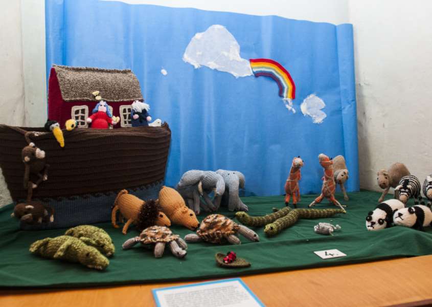 Jenny Vere and others have created over 50 bible scenes out of knitted figures and props to be displayed in St Nicholas Church, North Lopham.