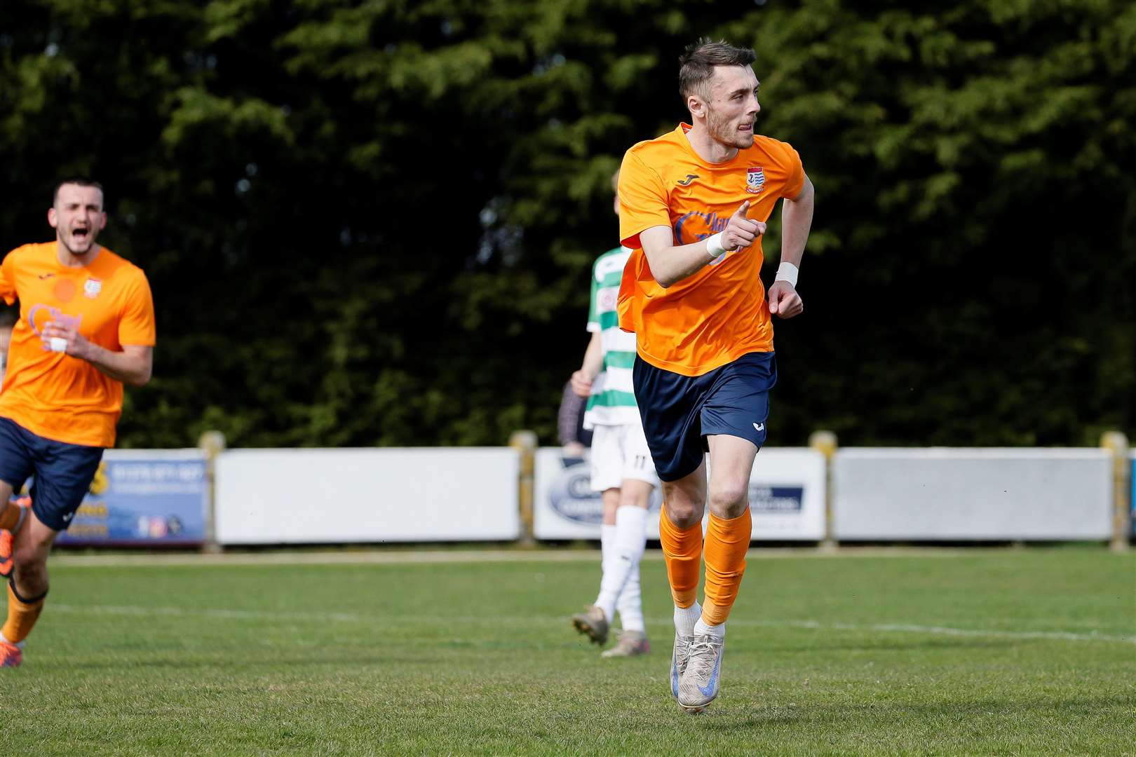 Liam Jackson celebrates scoring from the penalty spot against Framlingham. Picture: Mark Bullimore