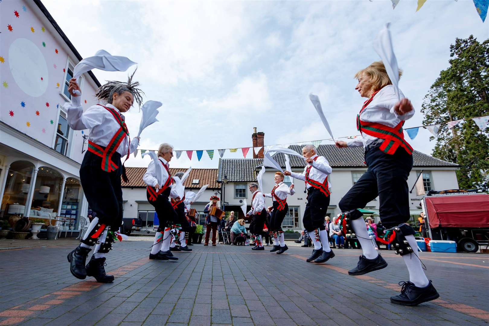 Members of the Hoxon Hundred at Harleston Market Place. Picture: Mark Bullimore