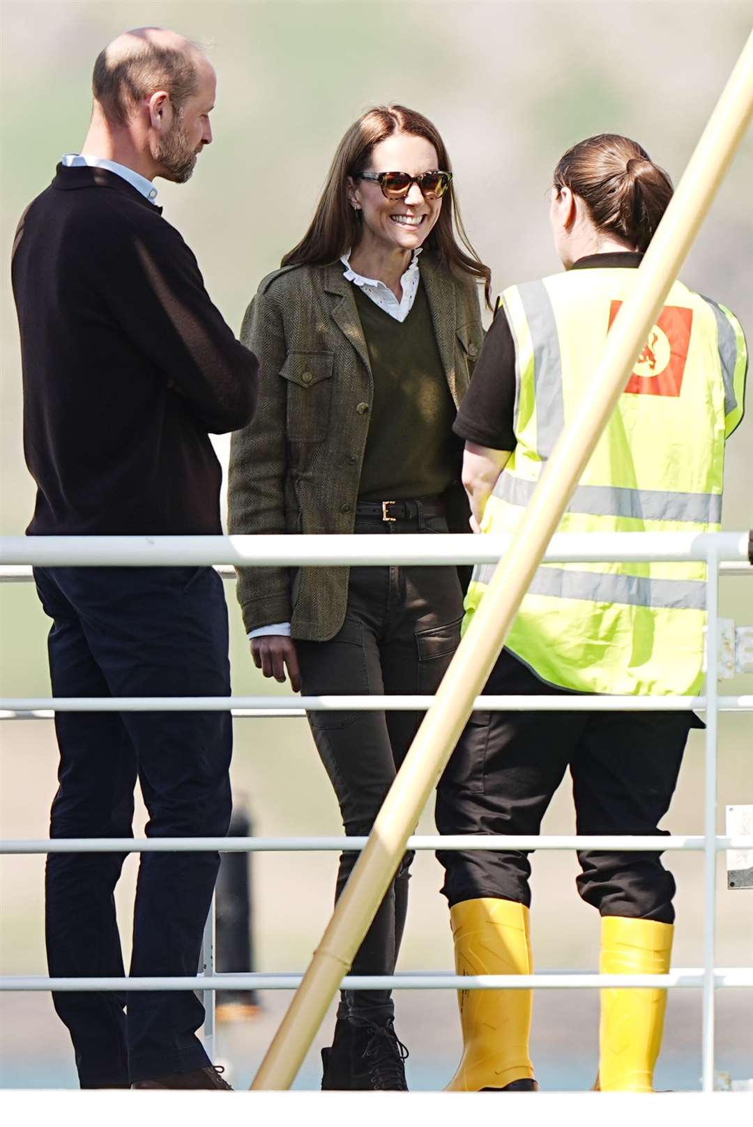 William and Kate spoke with crew members on board the ferry (Aaron Chown/PA)