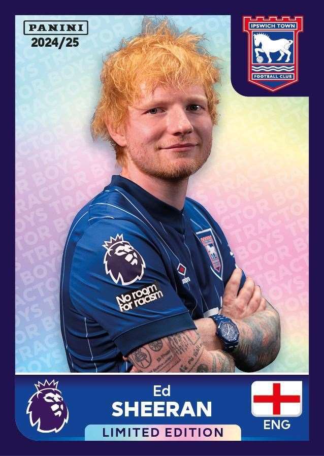 Ed Sheeran has featured on limited edition stickers. Picture: Panini