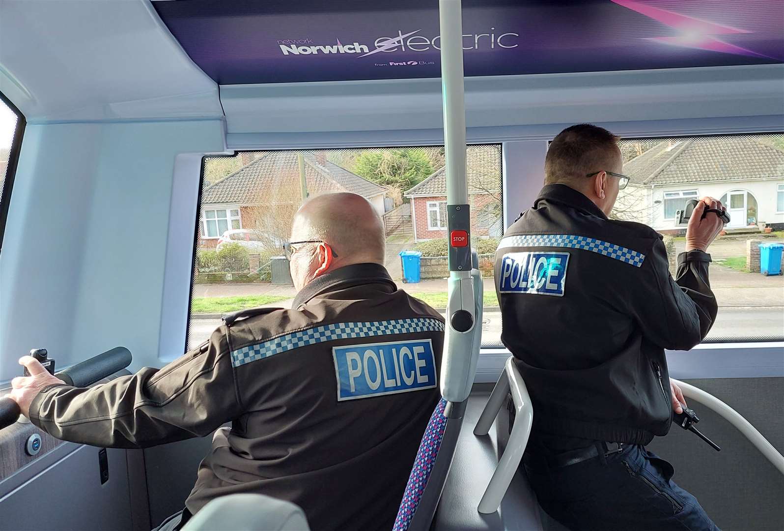 During Operation Spotlight, the officers used the buses to targeting those breaking the law in Norwich. Picture: Norfolk Constabulary