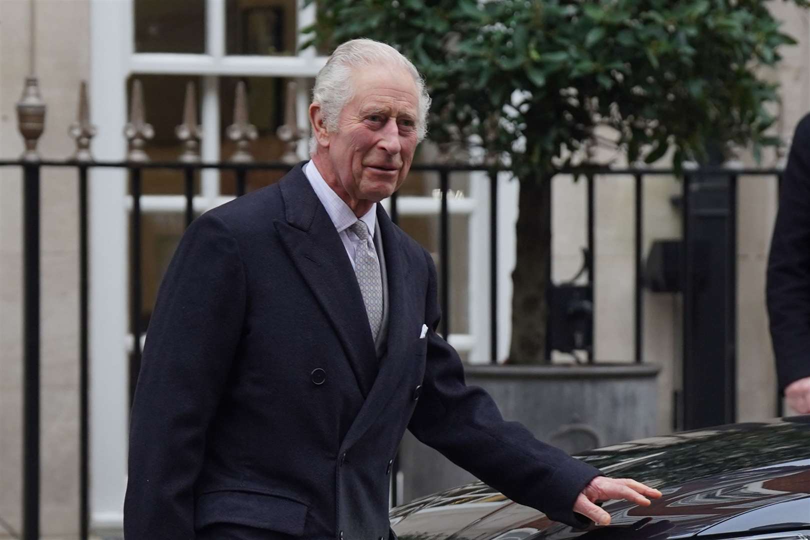 The King leaving the London Clinic in central London after treatment for an enlarged prostate in January 2024 (Lucy North/PA)