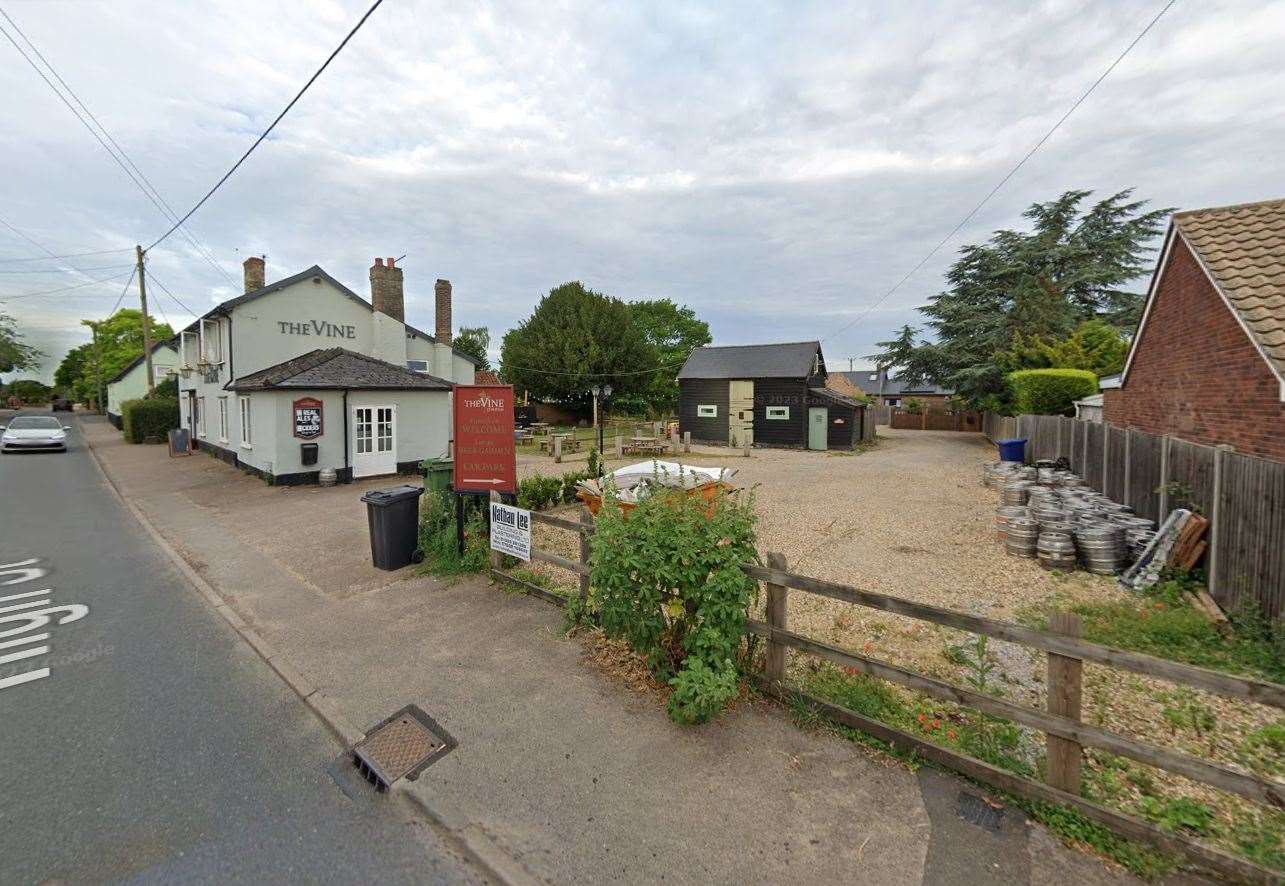Plans for a takeaway outside The Vine Inn, in High Street, Hopton, near Diss, have been submitted to West Suffolk Council. Picture: Google Maps
