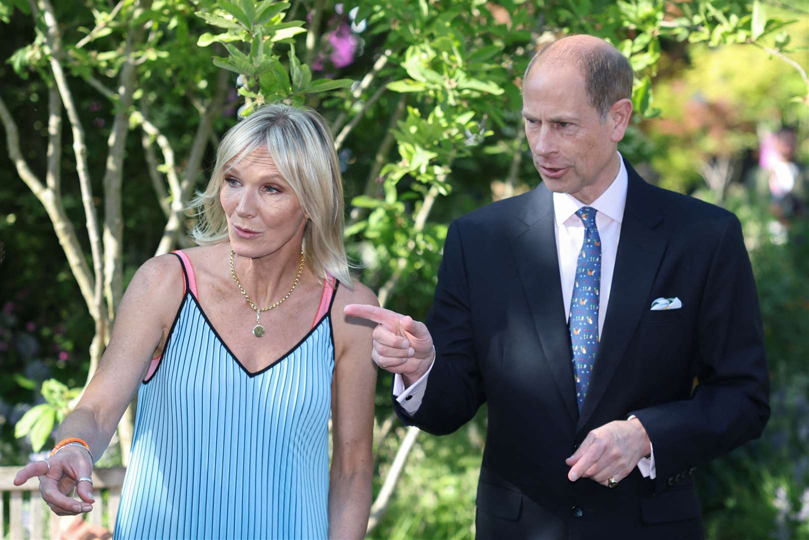 The Duke of Edinburgh with BBC Radio presenter Jo Whiley at the BBC Radio 2 Dog Garden (Toby Melville/PA)