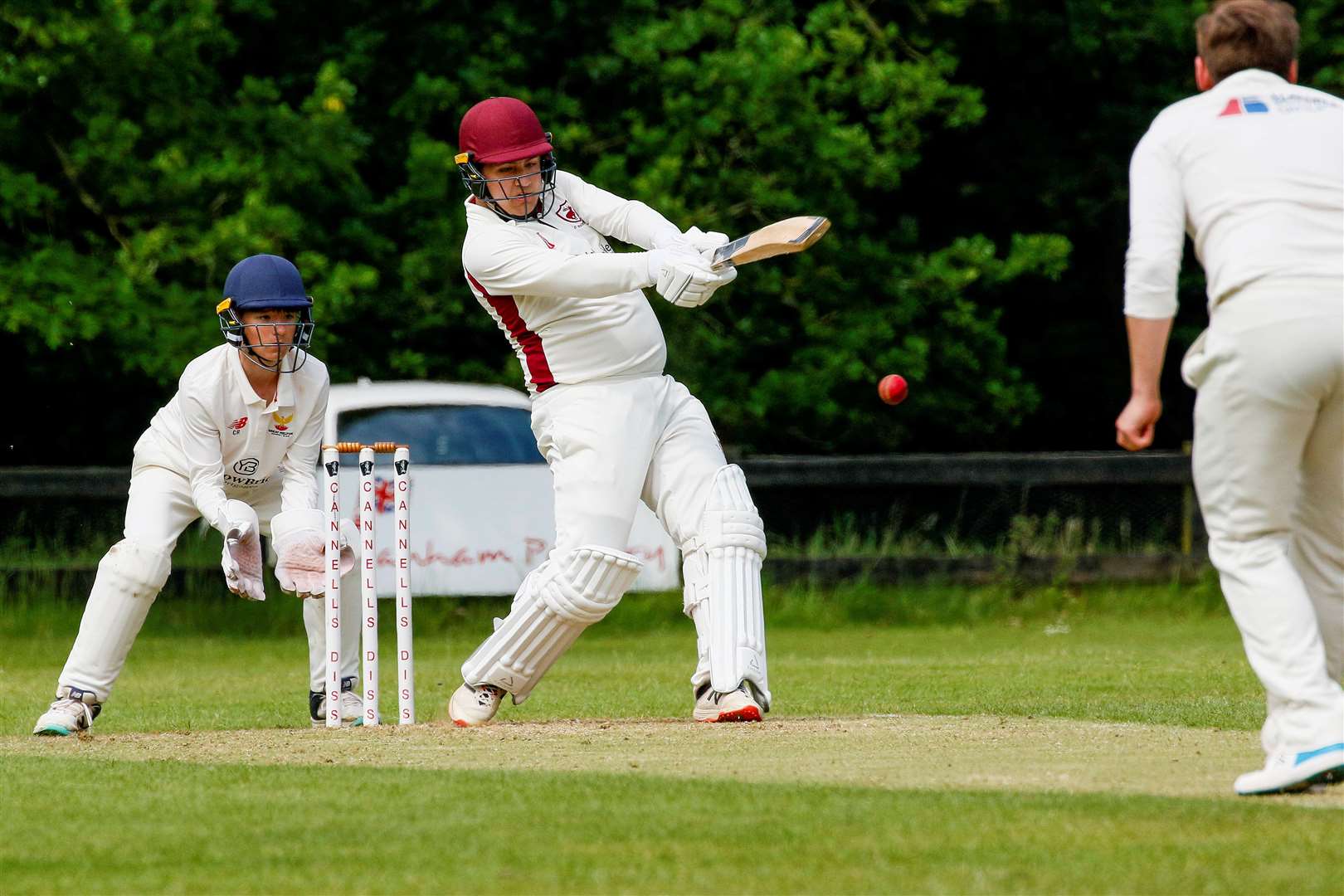 Matt Heuschneider batting for Old Buckenham in their win against Great Melton. Picture: Mark Bullimore